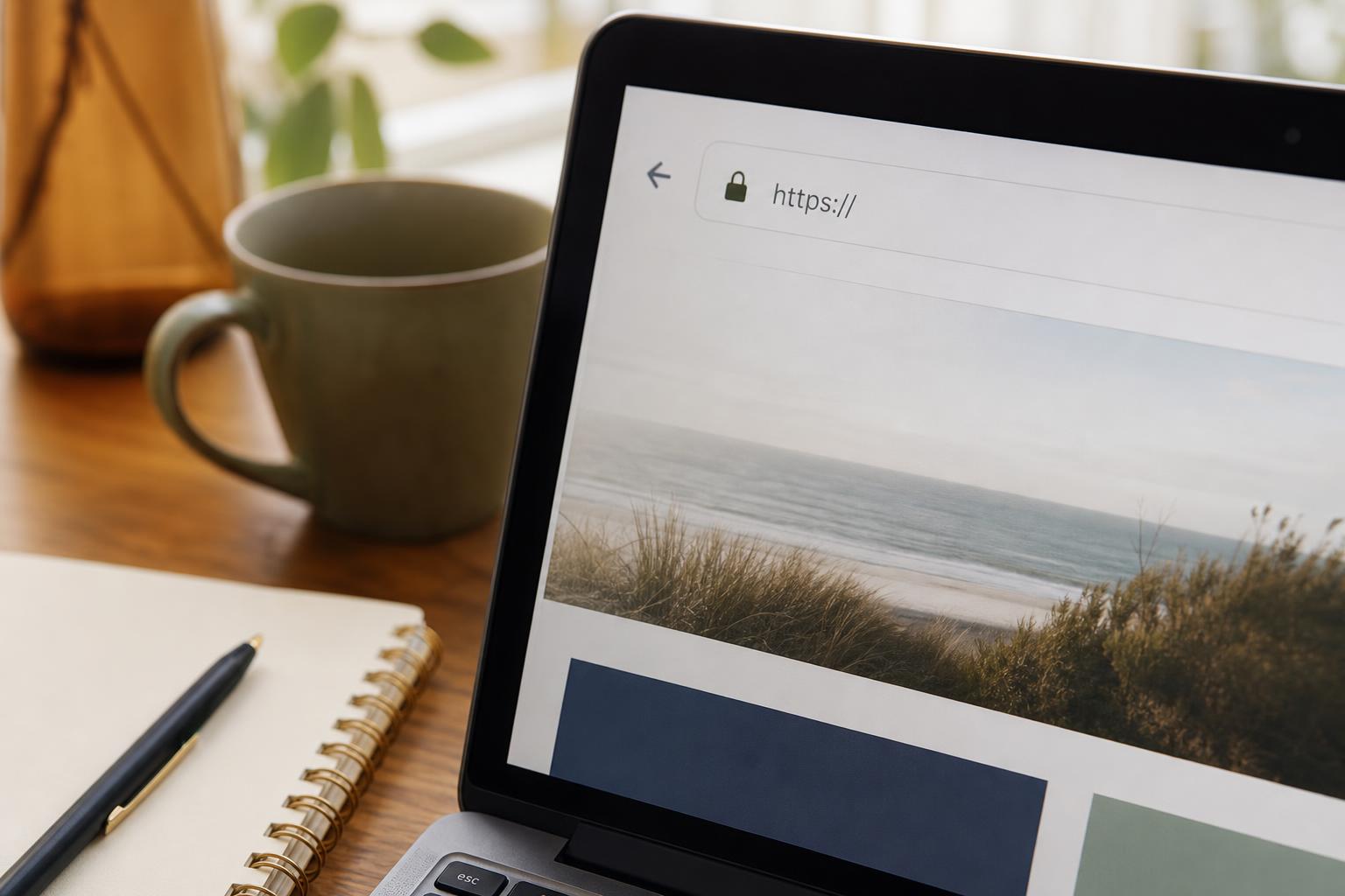Browser address bar with padlock icon